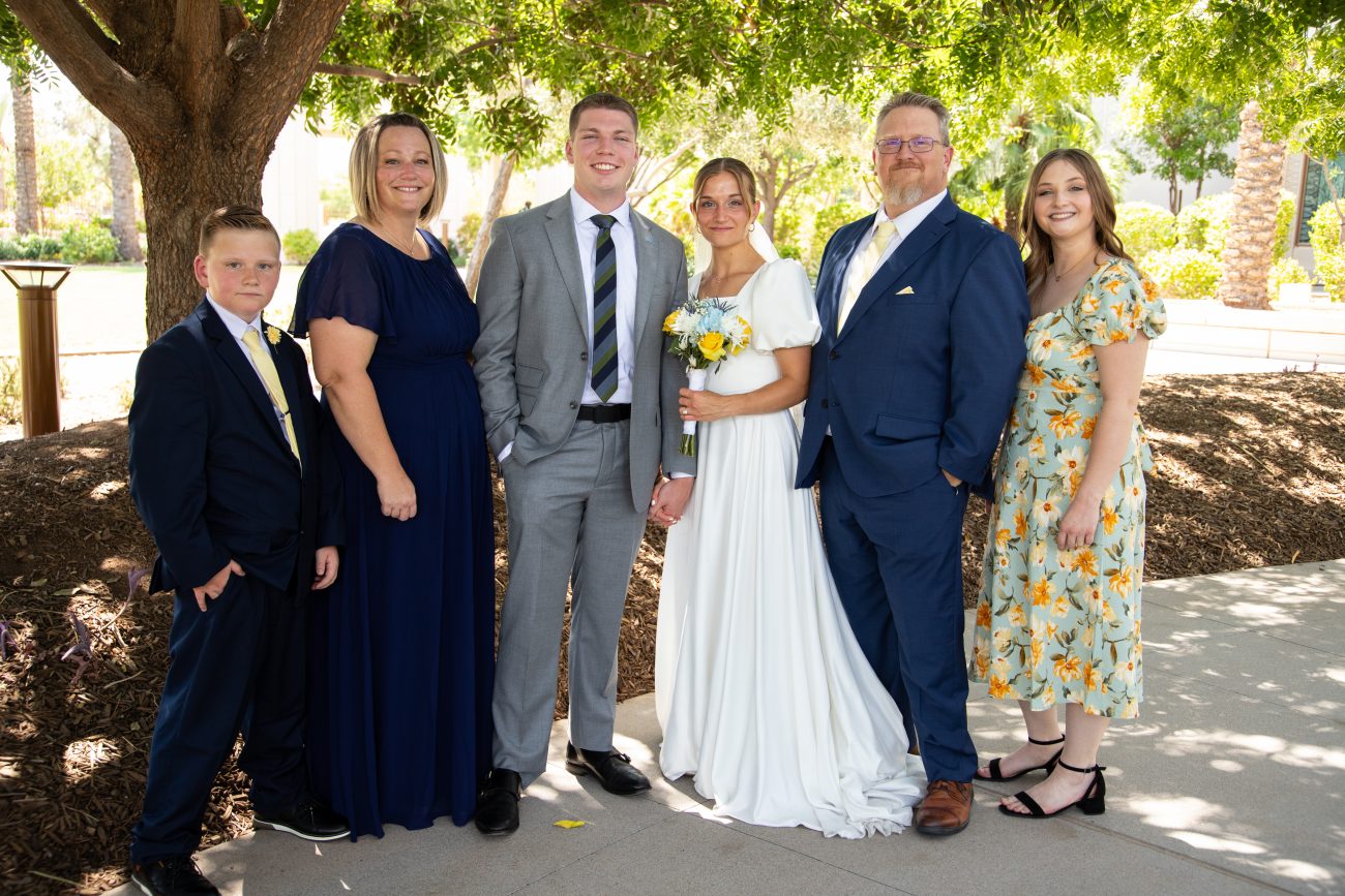 Gilbert Arizona Temple Family Wedding Portrait