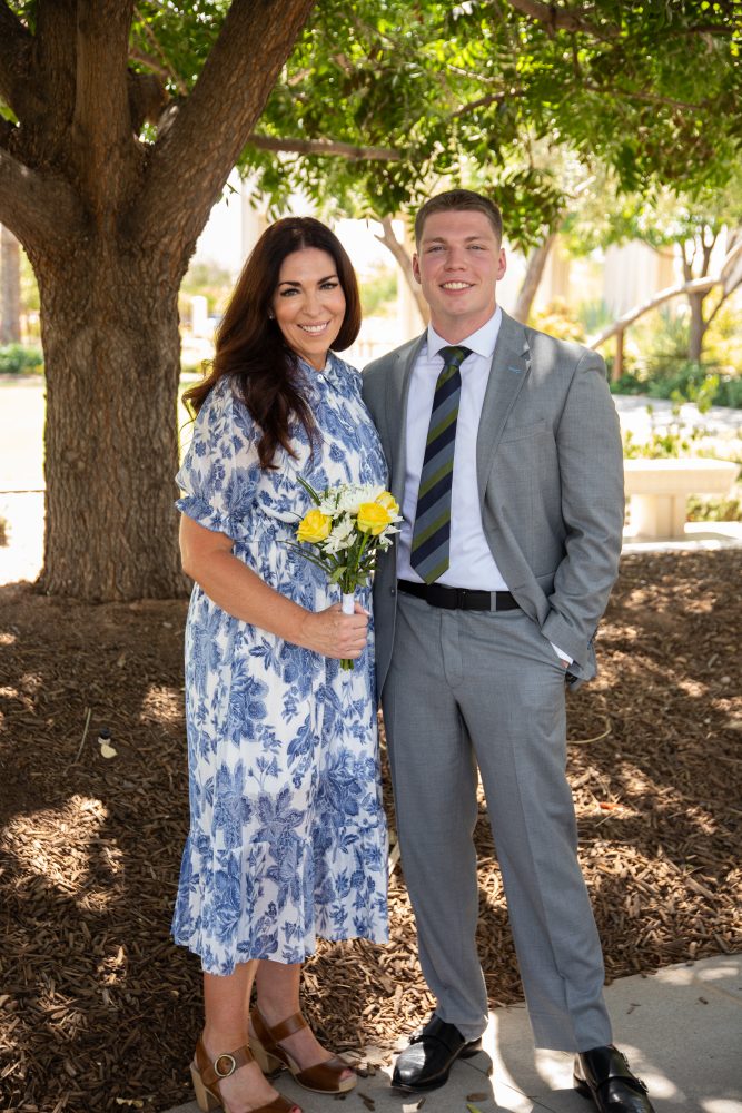 Groom and his mother at the Gilbert Arizona Temple portrait