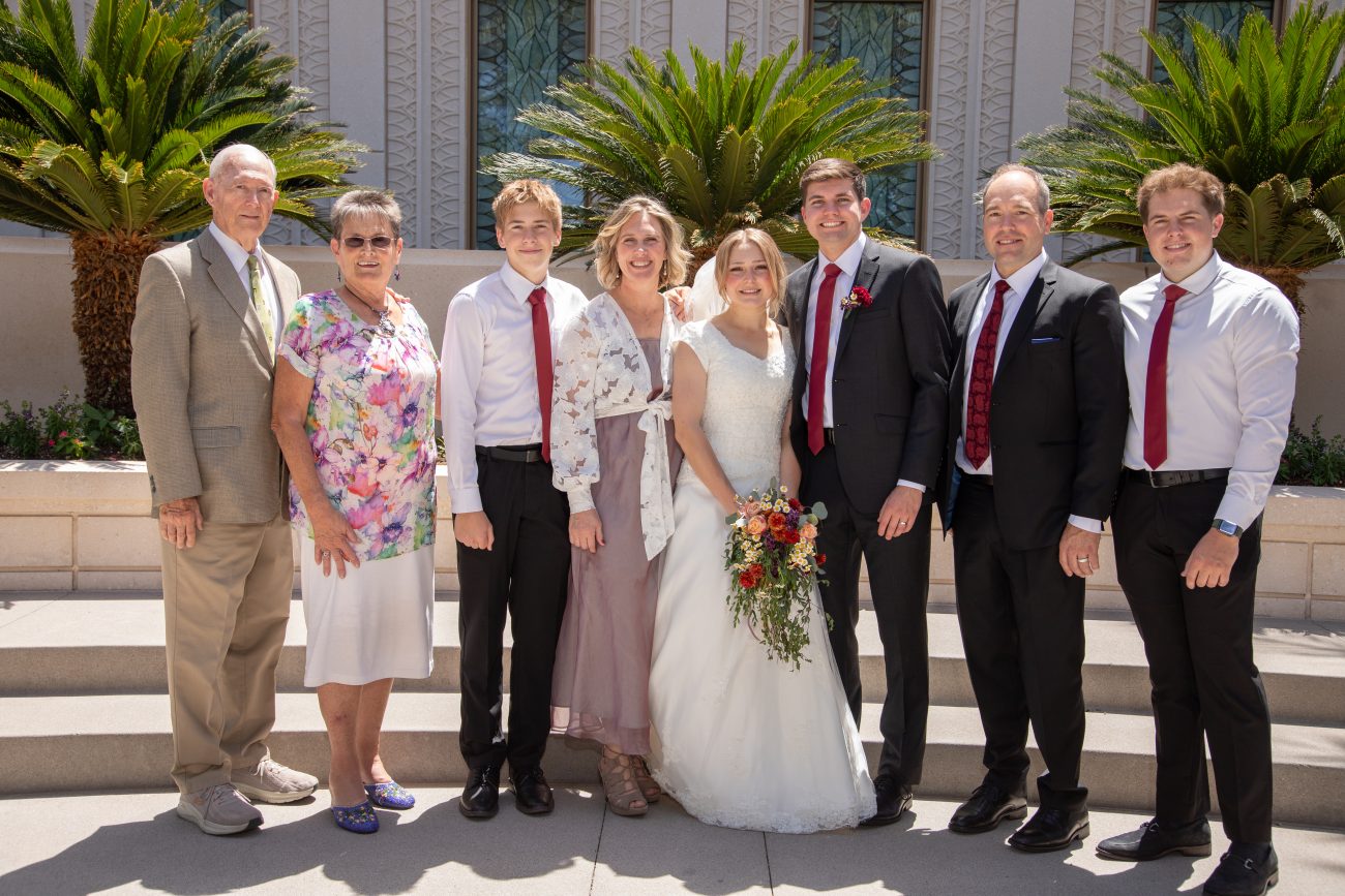 Family photo after the wedding at the Gilbert Arizona Temple.