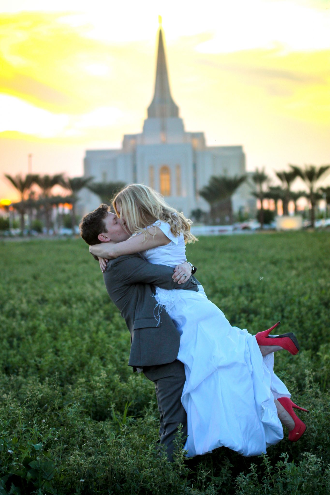 Bride and Groom at the Gilbert Temple